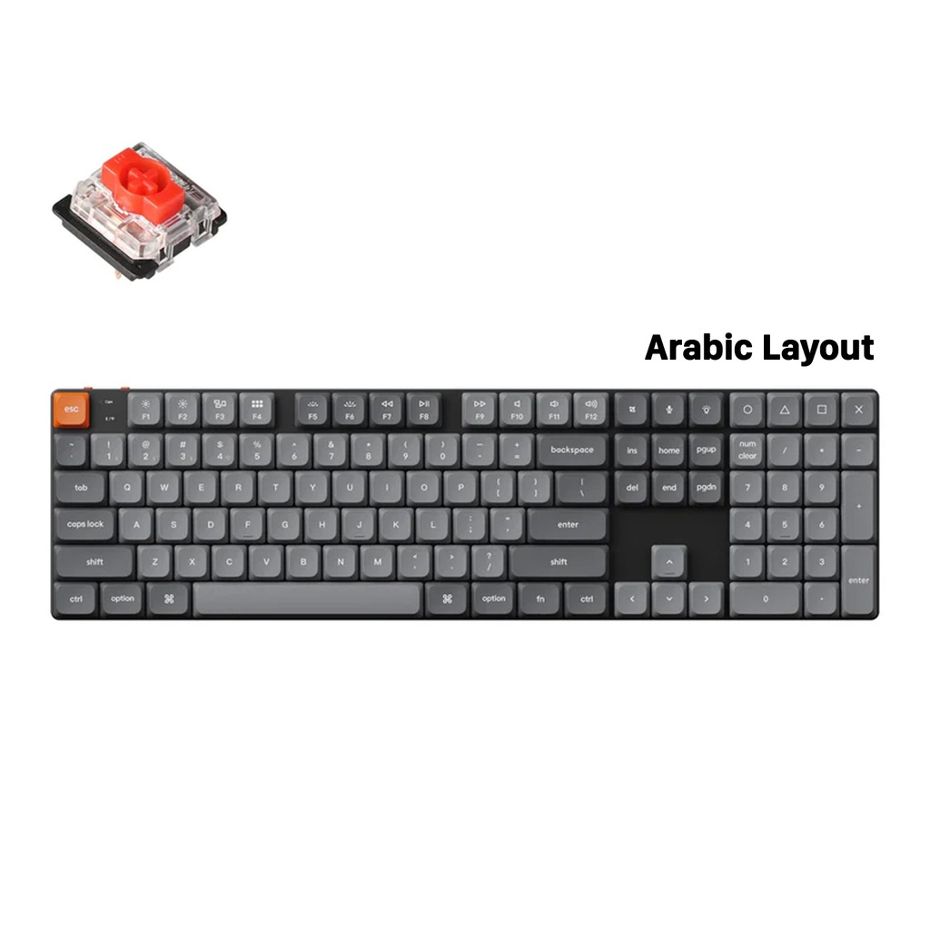[NS031837] Keychron K5 Max 100% QMK/VIA ultra-slim Wireless Mechanical Keyboard 2.4 GHz Bluetooth Red Switch (Arabic Layout)-Black