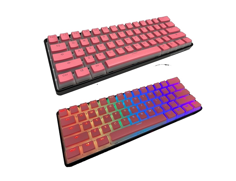 Kraken Pink Pudding Keycap Set 108 Doubleshot PBT Backlit Keycaps (ISO Keys Included)