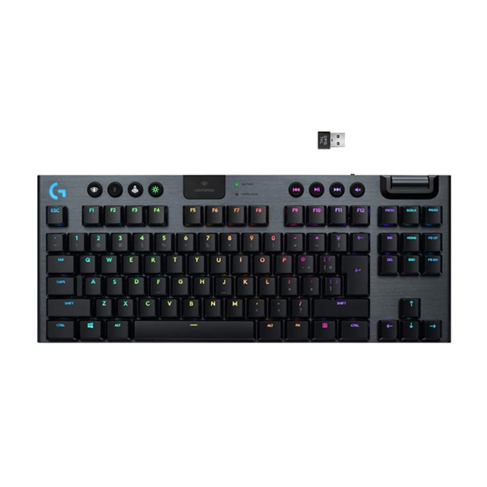 Logitech G915 Tenkeyless Light Speed Wireless RGB Mechanical Gaming KeyBoard GL Clicky Switch - Black