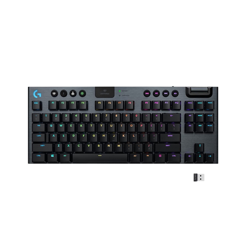 Logitech G915 TKL LIGHTSPEED LIGHTSYNC RGB Wireless Mechanical Gaming Keyboard GL Tactile Switch - Black