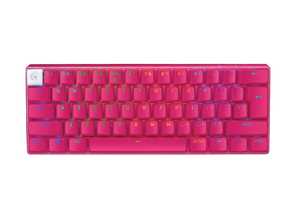 [NS026505] Logitech Pro X 60 Light Speed Wireless Gaming Keyboard Dual Shot PBT GX Optical Tactile Switch - Magenta