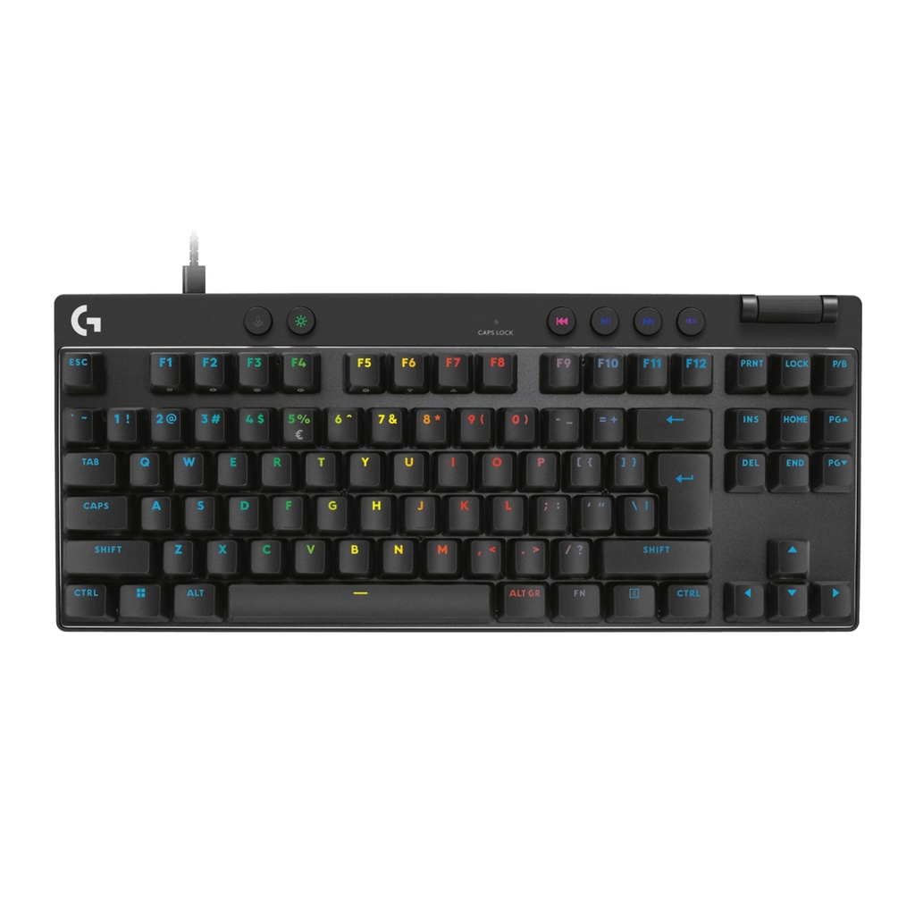 Logitech PRO X TKL RAPID Wired Mechanical Keyboard, Magnetic Analog Switches, Rapid Trigger, LIGHTSYNC Technology, Wired Connectivity, English (US) Layout, Black | 920-013233
