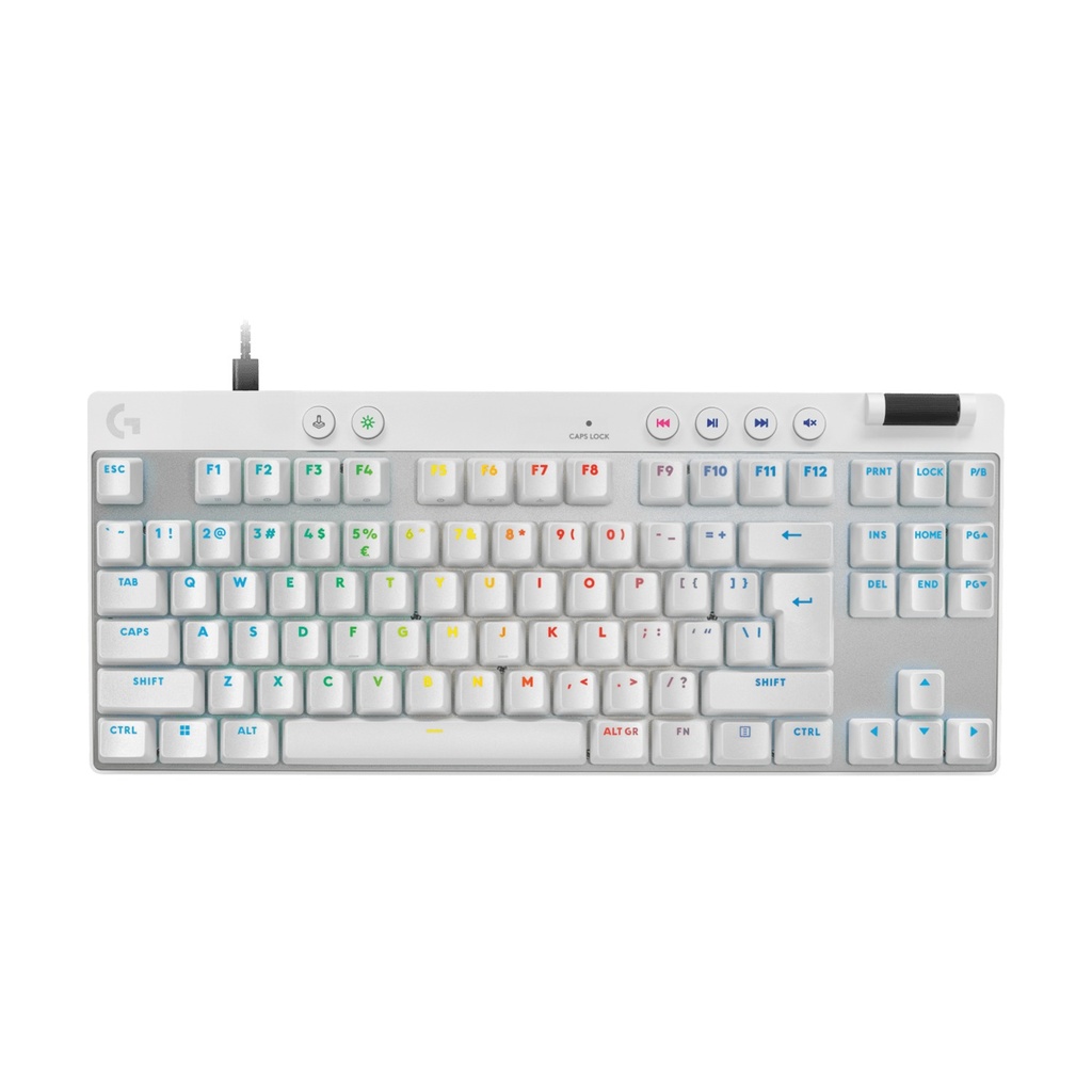 [NS028642] Logitech PRO X TKL RAPID Wired Mechanical Keyboard, Magnetic Analog Switches, Rapid Trigger, LIGHTSYNC Technology, Wired Connectivity, English (US) Layout, White | 920-013242