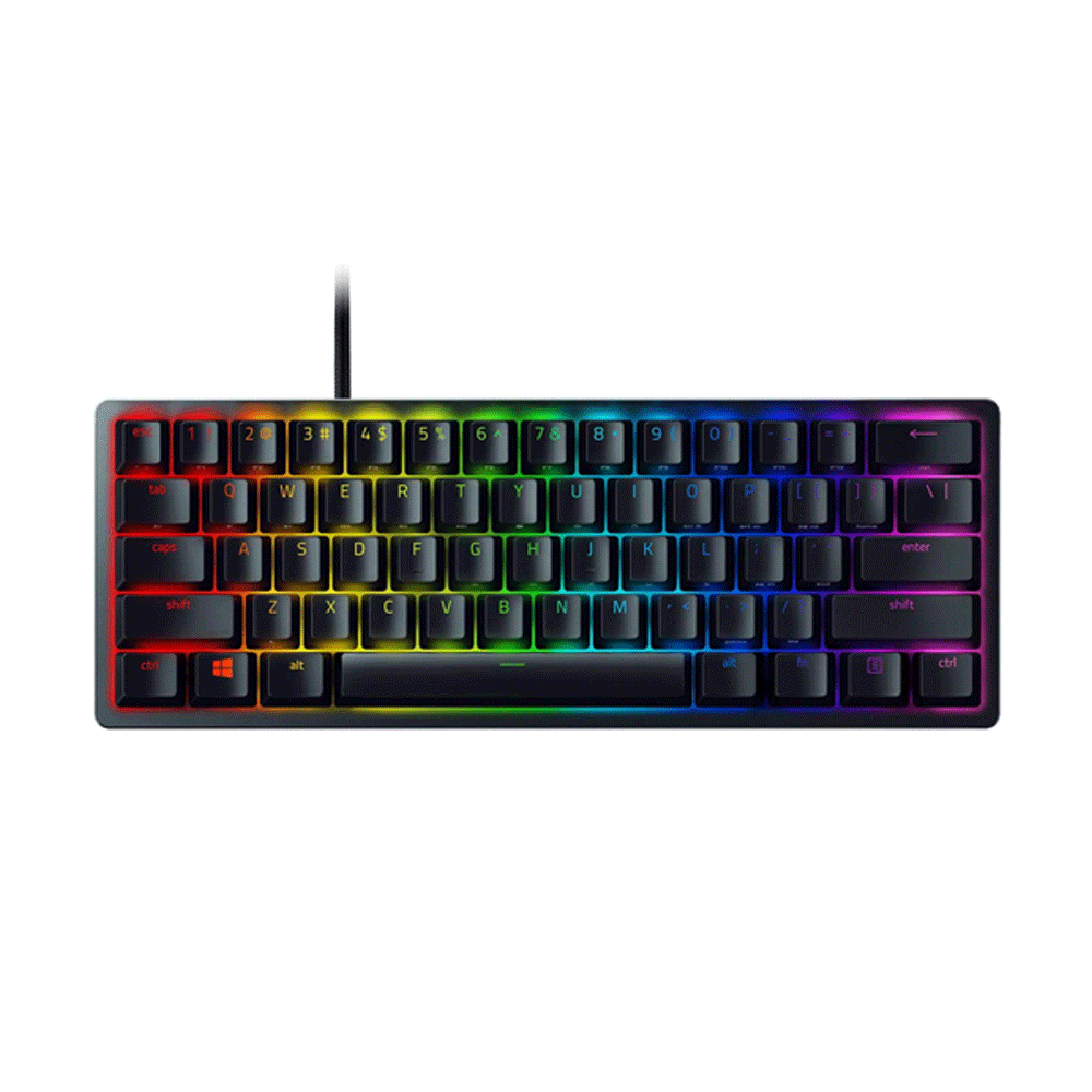 [NS001122] Razer Huntsman Mini Linear Optical Switches (Red) 60% Gaming Keyboard: Chroma RGB Lighting, Pbt Keycaps, Onboard Memory - Black