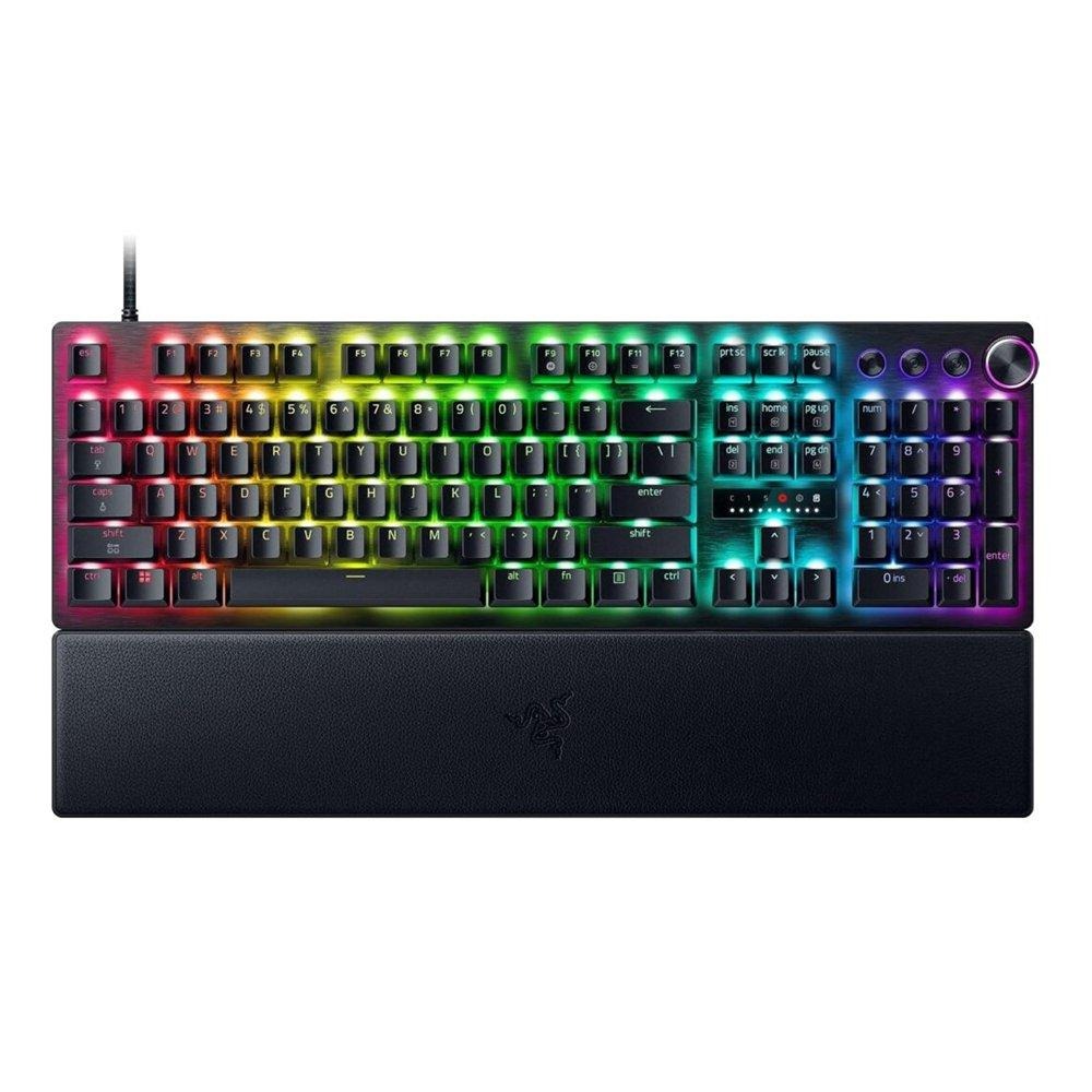 Razer Huntsman V3 Pro Full Size 8KHz Esports Gaming Keyboard: Analog Optical Switches Gen 2-8000 Hz Polling Snap Tap - Rapid Trigger - Adjustable Actuation - Media Controls - PBT Keycaps - Black | RZ03-05530100-R3M1