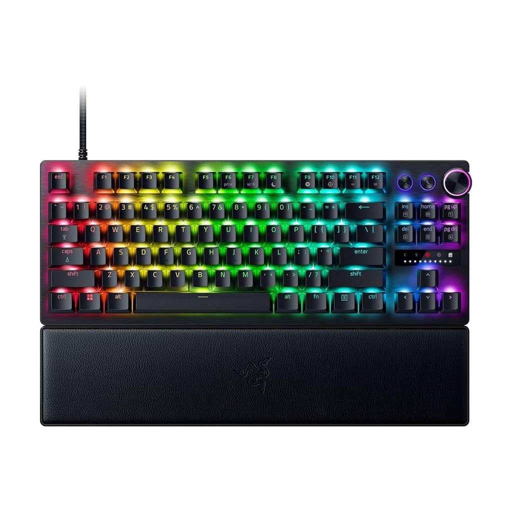 [NS031445] Razer Huntsman V3 Pro TKL Esports Gaming Keyboard, Analog Optical Switches, Razer Snap Tap, Rapid Trigger, Adjustable Actuation, Media Keys & Dial, Doubleshot PBT Keycaps, Wrist Rest, Black | RZ03-04980200-R3U1