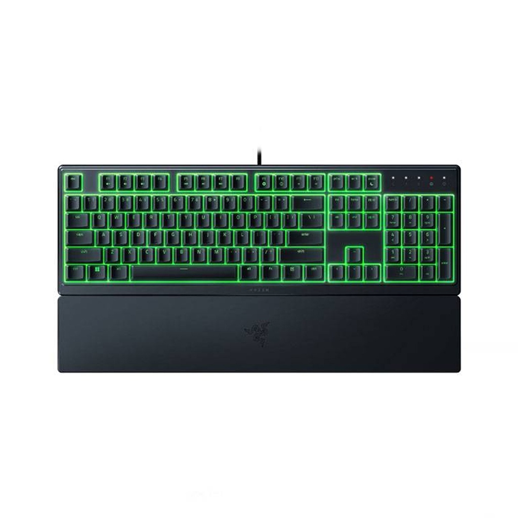 [NS006099] Razer Ornata V3 X Gaming Keyboard: US Layout, Low-Profile Keys, Silent Membrane Switches, UV-Coated Keycaps, Spill Resistant, Chroma RGB Lighting, Ergonomic Wrist Rest - Classic Black