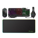 SharX Jaws JS4X1 4-In-1 Gaming Bundle, Keyboard (English & Arabic) Mouse, Headset & MousePad