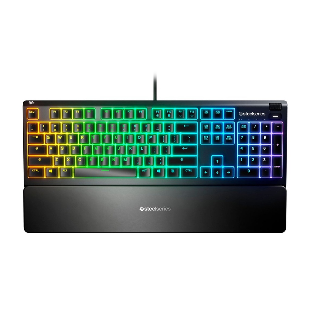 [NS001183] SteelSeries Apex 3 Wired RGB Gaming Keyboard 10-Zone RGB Illumination IP32 Water Resistant Premium Magnetic Wrist Rest (Whisper Quiet Switches) For PC,PS5 and Xbox