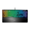 SteelSeries Apex 3 Wired RGB Gaming Keyboard 10-Zone RGB Illumination IP32 Water Resistant Premium Magnetic Wrist Rest (Whisper Quiet Switches) For PC,PS5 and Xbox
