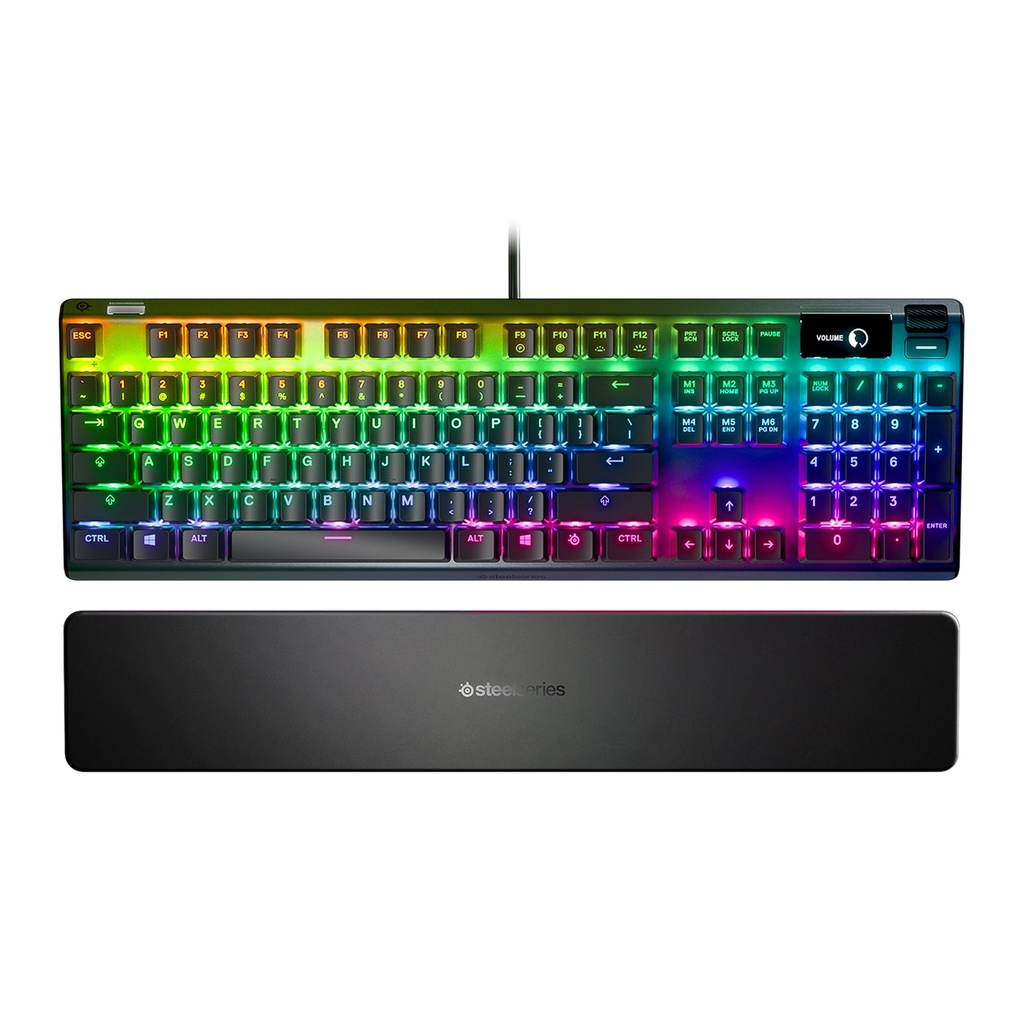 [NS007473] SteelSeries Apex 7 Mechanical Wired RGB Red Switches Gaming Keyboard, OLED Smart Display, Dedicated Multimedia Controls, Premium Magnetic Wrist Rest, For PC/PS5 & Xbox