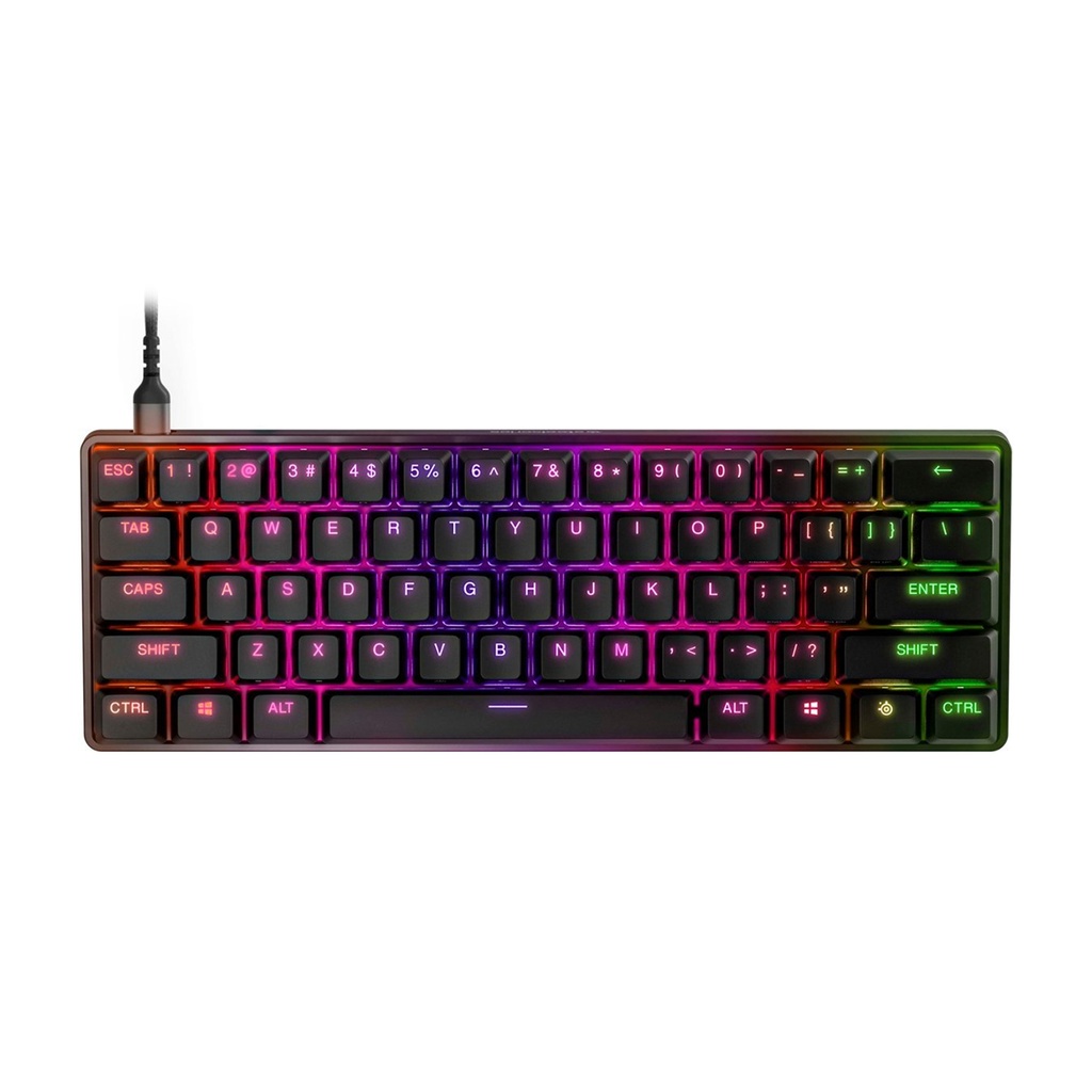 SteelSeries Apex 9 Mini (60%) Mechanical Wired Gaming Keyboard - OptiPoint Swappable Optical Linear Red Switches, Aircraft Grade Aluminum Alloy, For PC/PS5 & Xbox