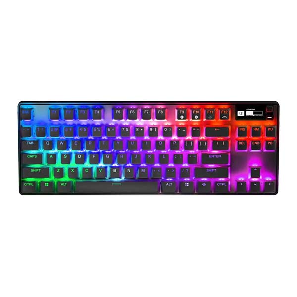 SteelSeries Apex Pro ESport TKL Quantum 2.0 Dual Wireless/ Bluetooth/Wired Mechanical Gaming Keyboard, OmniPoint 2.0 Adjustable Hyper Magnetic Switches,OLED Smart Display, Adjustable Magnetic Wrist Rest, For PC/PS5 & Xbox