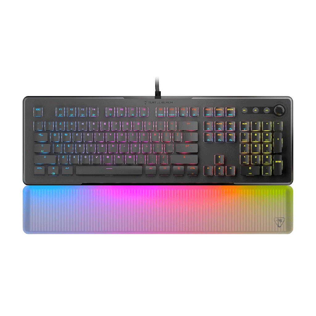 Turtle Beach Vulcan II Max, Wired USB Optical Mechanical Gaming Keyboard, Customizable RGB Illuminated Keys and Palm Rest, Smart Keys, Titan II Smooth Linear Switches, 200M Keystroke Durability – Black | TBK-1001-01-US