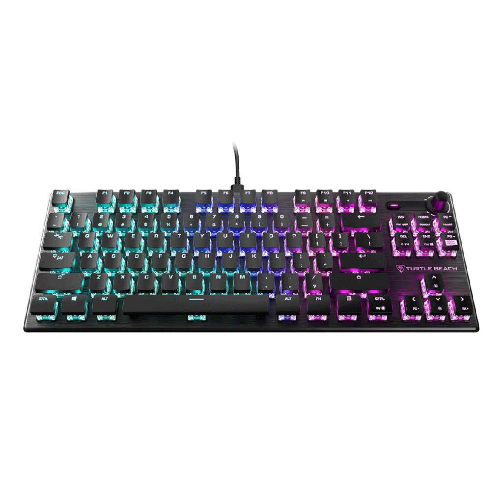 Turtle Beach Vulcan TKL Wired Mechanical Gaming Keyboard, AIMO RGB Lighting, Linear TITAN Switches, Aluminum Top Plate, Detachable USB-C Cable, Black | TBK-2001-01-US