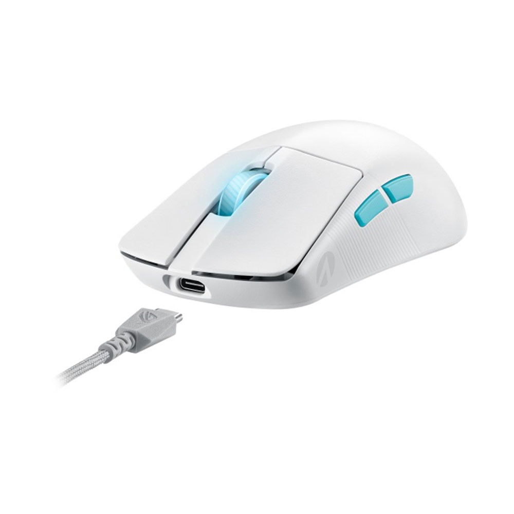 [NS014683] Asus P713 Rog Harpe Ace Aim Lab Edition Wireless/Bluetooth/ Wired Lightweight 54g,36K DPI Gaming Mouse - White