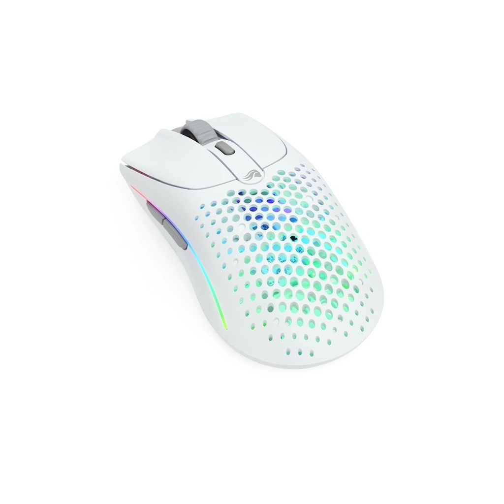 [NS010871] Glorious Model O2 RGB Wireless 2.4GHz + Bluetooth 5.2 + Wired Gaming Mouse (68g) - Matte White