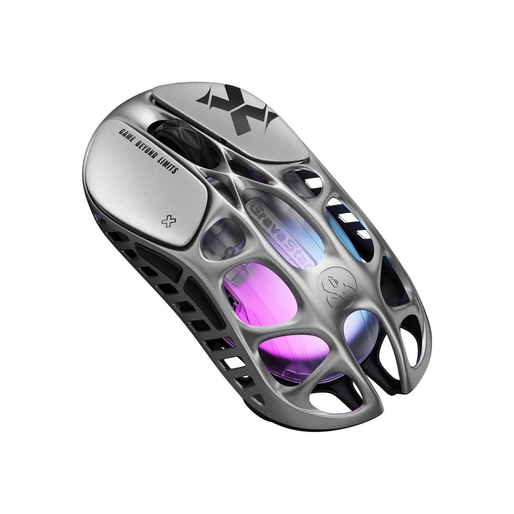 Gravastar Mercury X Magnesium Alloy Frame Wireless/Bluetooth/Wired Gaming Mouse - Grey