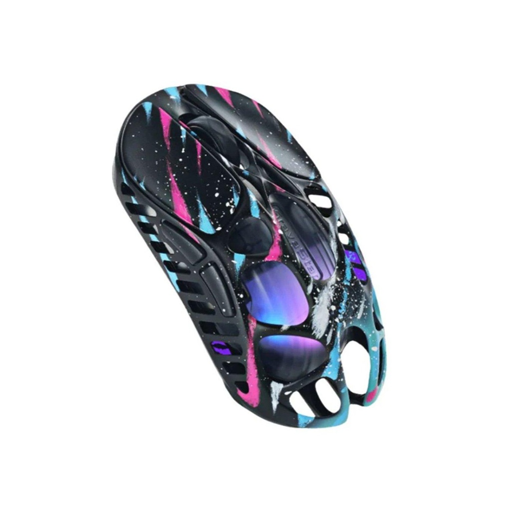 Gravastar Mercury X Pro Magnesium Alloy Frame Wireless/Bluetooth/Wired Gaming Mouse - Neon Graffiti