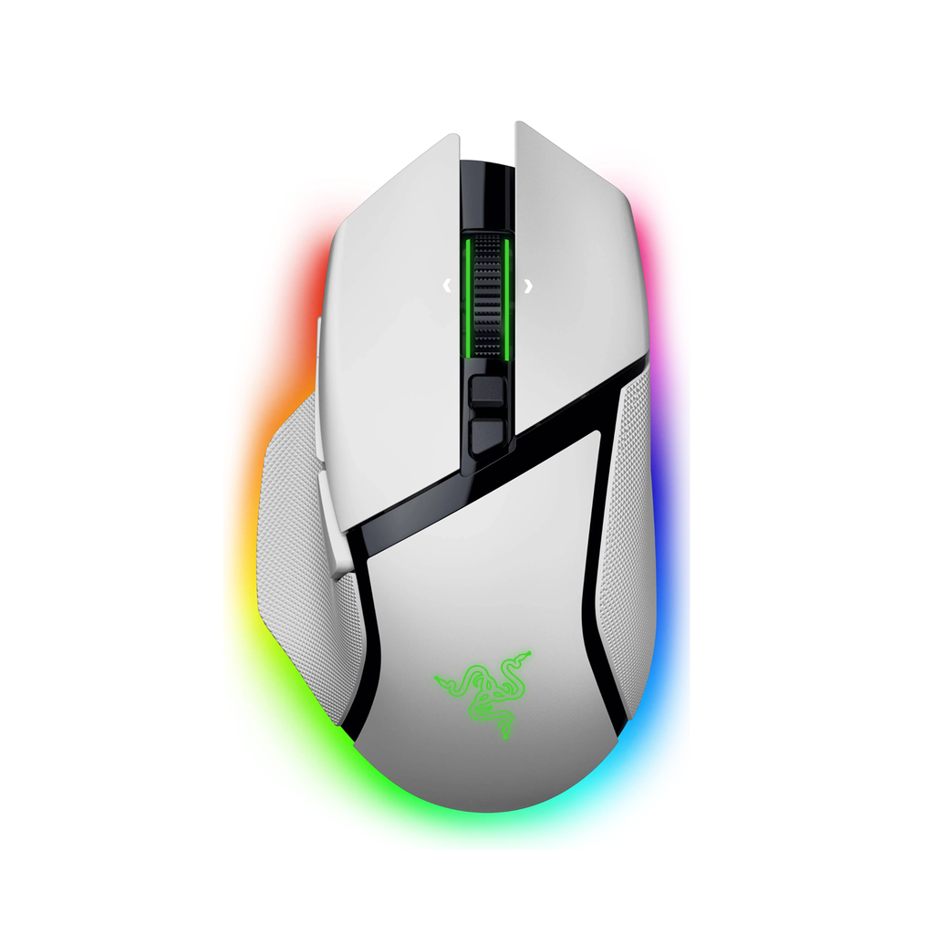 Razer Basilisk V3 Pro 35K Fully Customizable Wireless/ Bluetooth Wired Ergonomic Gaming Mouse, Focus Pro 35K Optical Gen-2 Sensor, Up to 210 Hrs on Bluetooth/145 Hrs on Wireless– White