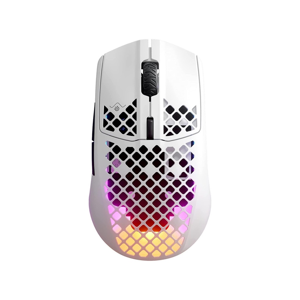 SteelSeries Aerox 3 Wireless/Bluetooth Ultralight Weight Gaming Mouse 18,000 CPI, 6 Programmable Button, 200 Hour Battery Life - White