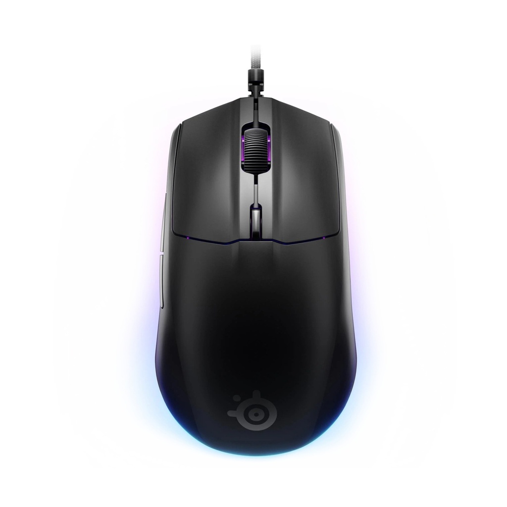 SteelSeries Rival 3 Wired Gaming Mouse LightWeight (77g) 60 Million Clicks 8,500 DPI, 3-Zone RGB - Black