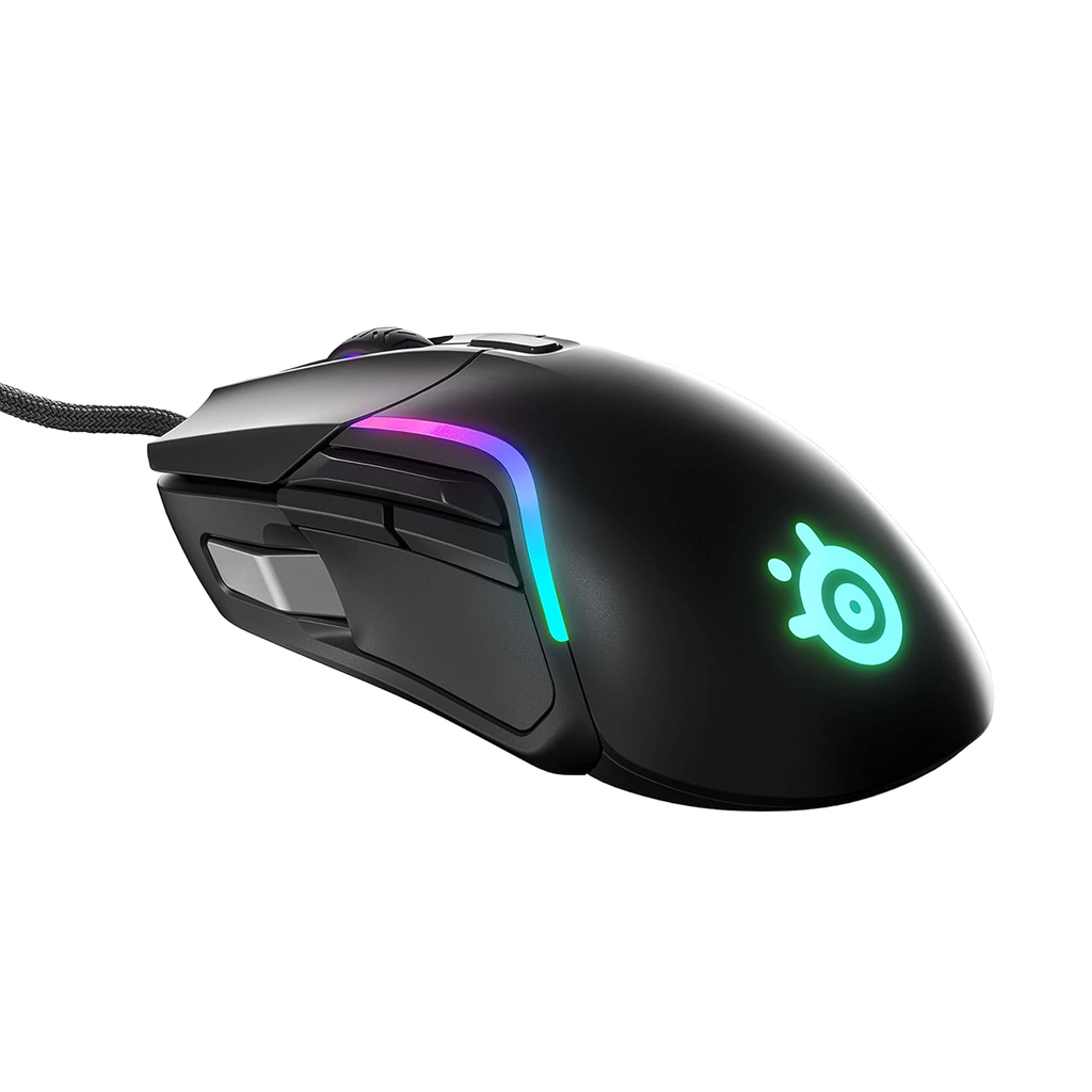 SteelSeries Rival 5 Precision Multi-Genre Prism RGB Wired Gaming Mouse, Ergonomic 9 Programmable Buttons 18,000 CPI, Perfect For all Battle Royale, FPS, MOBA,MMO & Fast-Paced Games, True Move Air Optical Gaming Sensor - Black