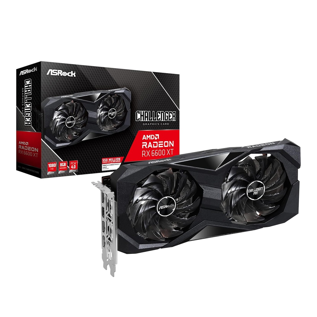 [NS016384] ASRock AMD Radeon™ RX 6600 XT Challenger D 8GB OC GDDR6 RX6600XT CLD 8GO - Graphics Card