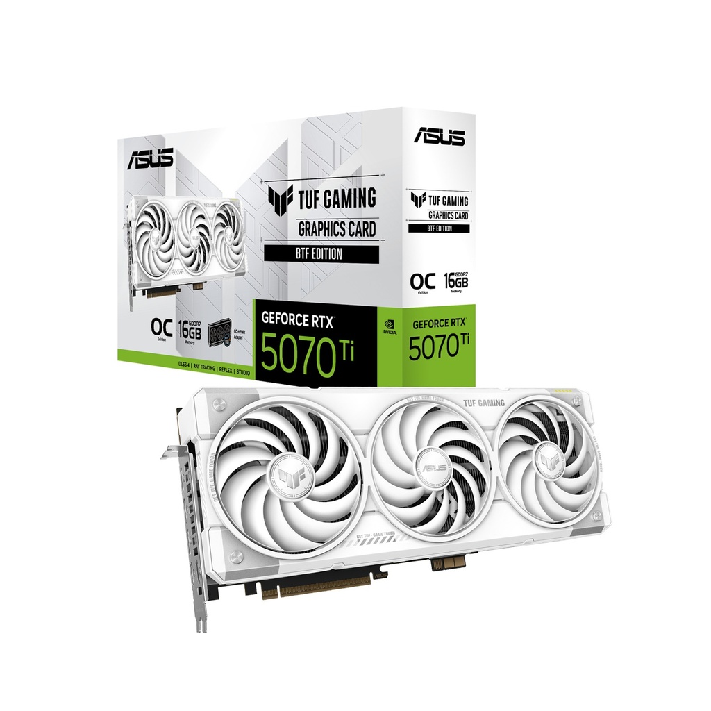 ASUS TUF Gaming BTF Edition GeForce RTX 5070Ti 16GB GDDR7 OC Edition Graphic Card - White