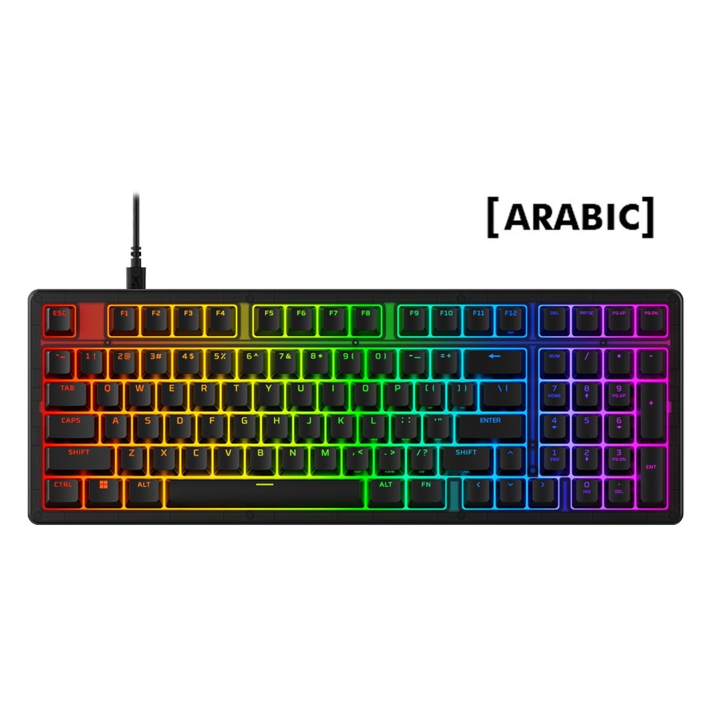 [NS032919] HyperX Alloy Origins 2 1800 RGB Wired Gaming Keyboard Red Linear Switch (English/Arabic) For PC,PS5,PS4,Xbox Series X|S & Xbox One