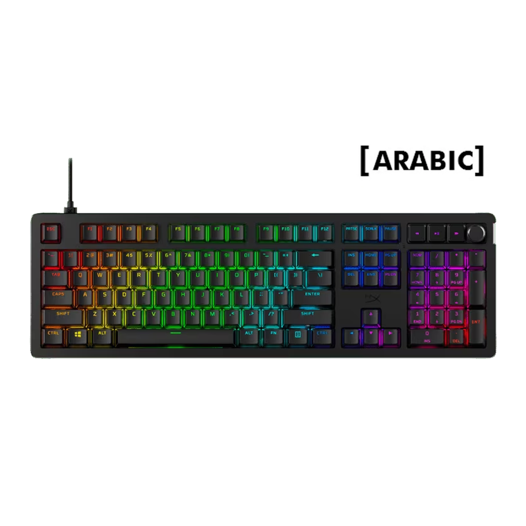 [NS032915] HyperX Alloy Rise RGB Wired Gaming Keyboard Red Linear Switch (English/Arabic) For PC,PS5,PS4,Xbox Series X|S & Xbox One