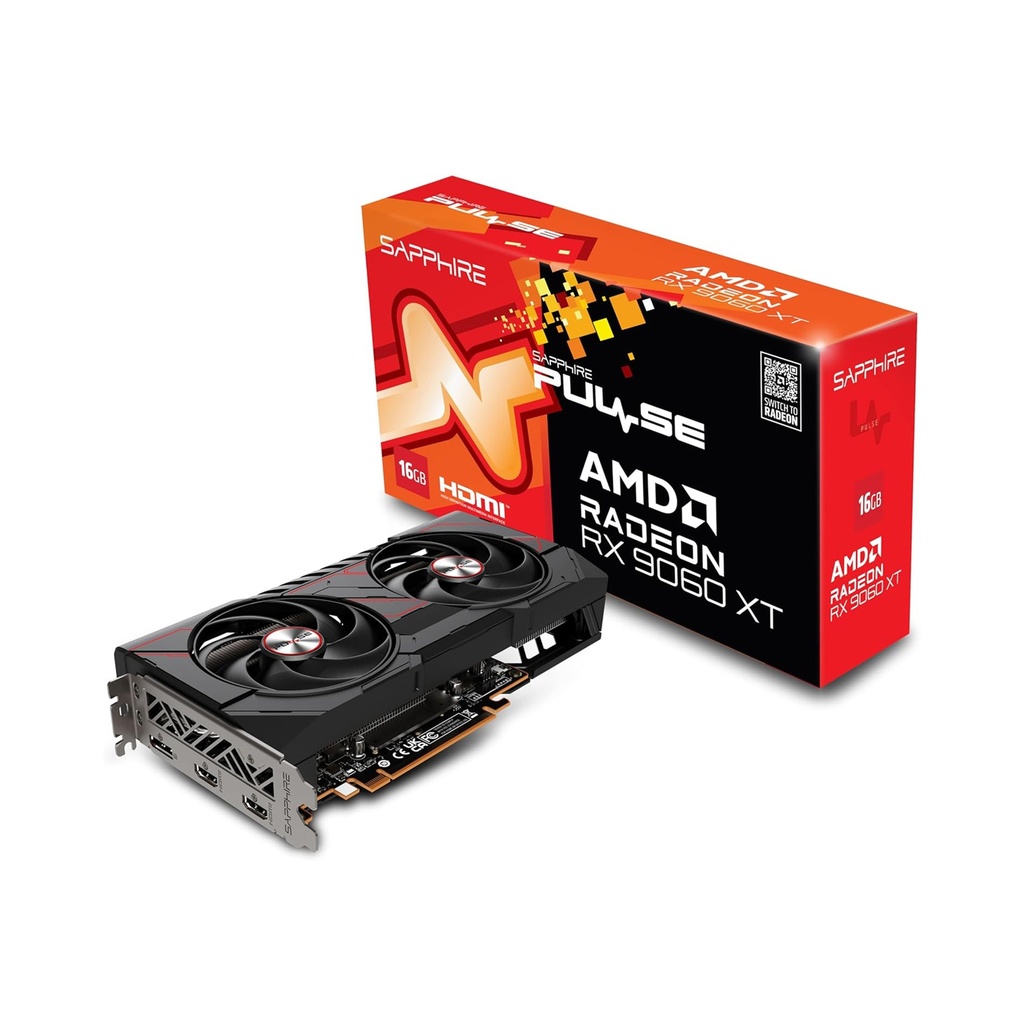 [NS029680] Sapphire Pulse AMD Radeon RX 9060 XT 16GB OC Dual Fan Graphic Card