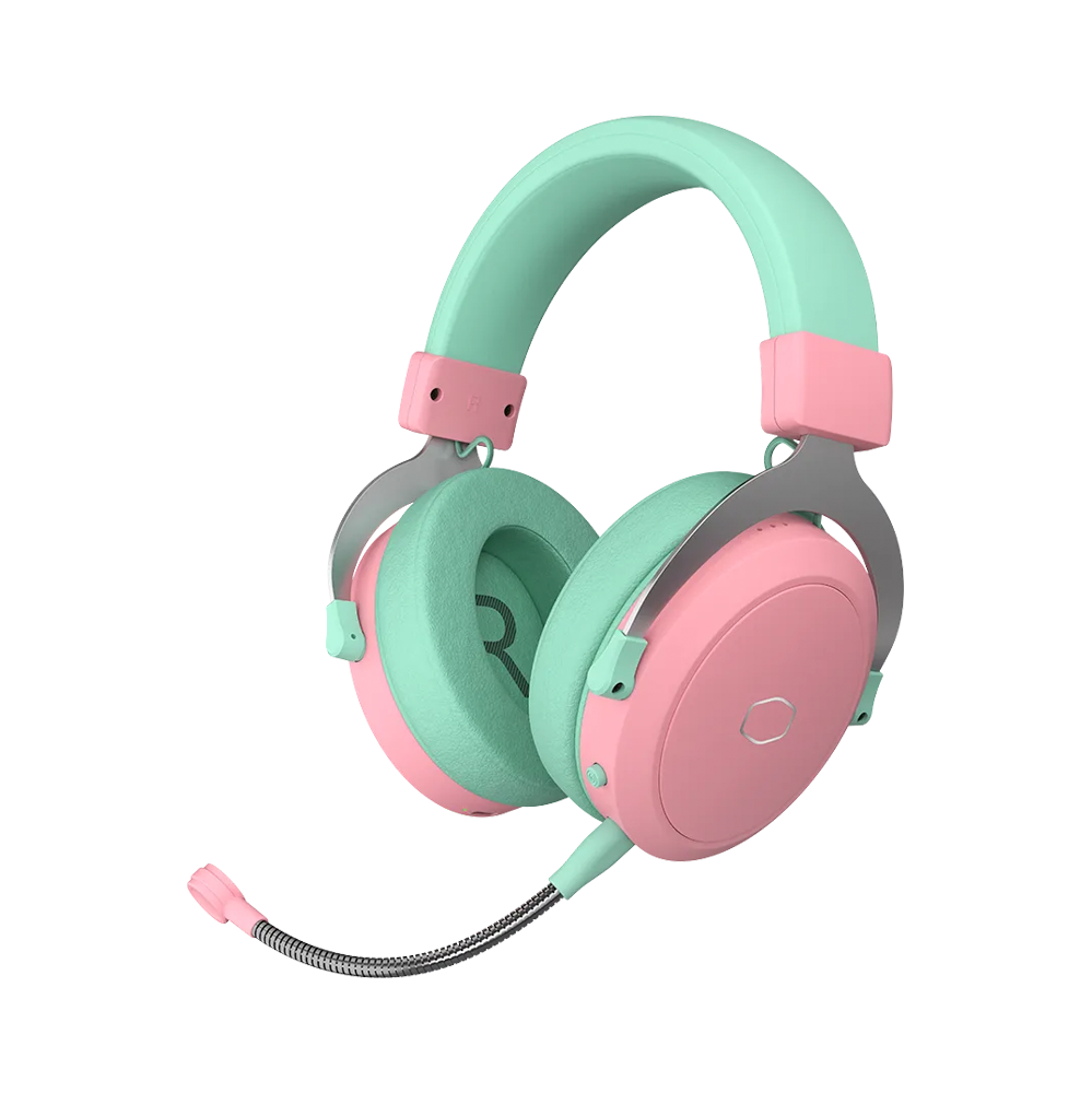 [NS029322] Cooler Master Wireless Gaming Headset 3D Surround Sound, Lightweight, 2.4GHz, Bluetooth, Built-in Sidetone, 50mm Drivers - Macaron