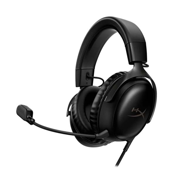 [NS012834] HyperX Cloud III – Wired Gaming Headset, PC, PS5, Xbox Series X|S, Angled 53mm Drivers, DTS,USB-C, USB-A, 3.5mm – Black (727A8AA)