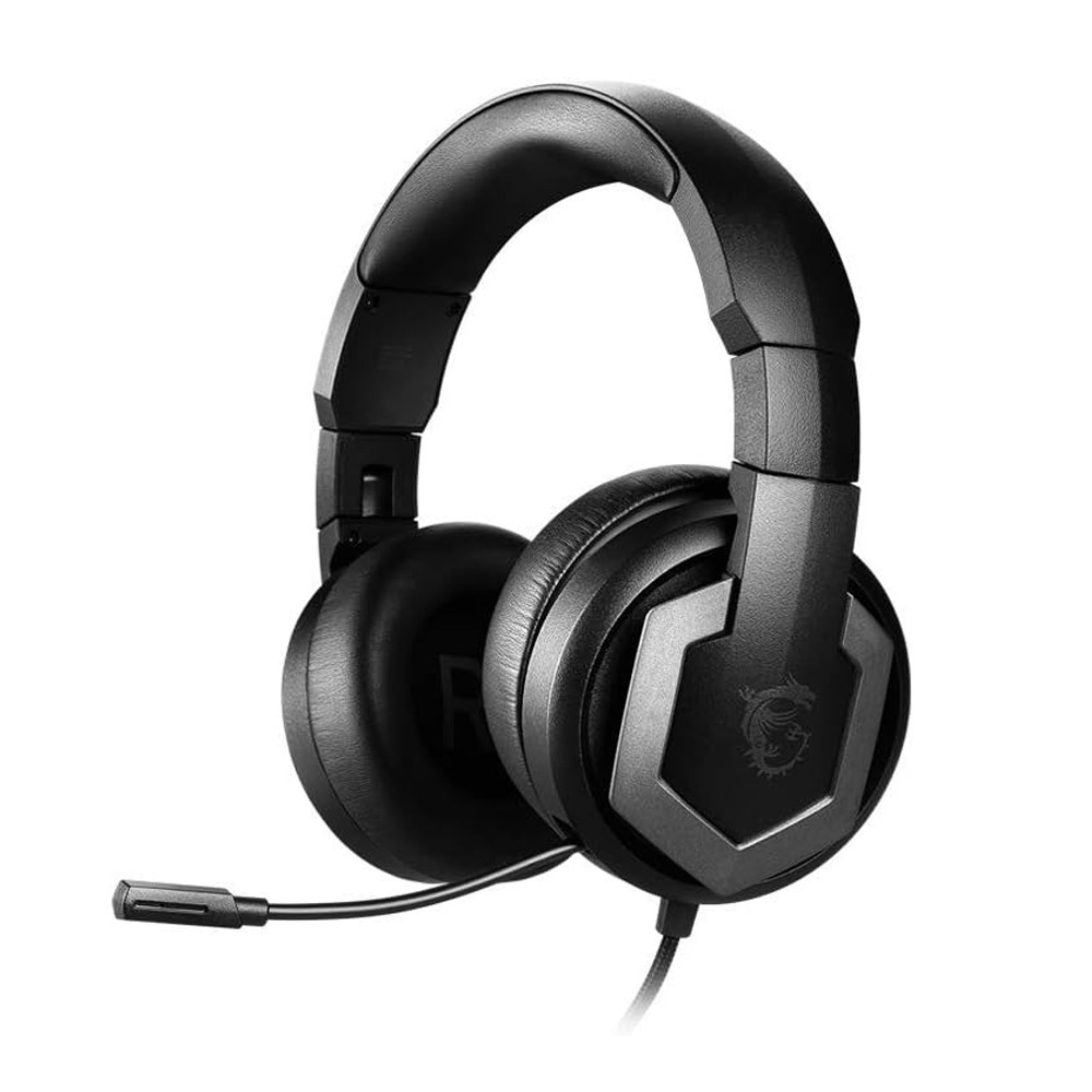 MSI Immerse GH61 Virtual 7.1 Surround Sound USB & 3.5 Connectors Gaming Headset for PC, Laptop, and Mobile Sevices - Black