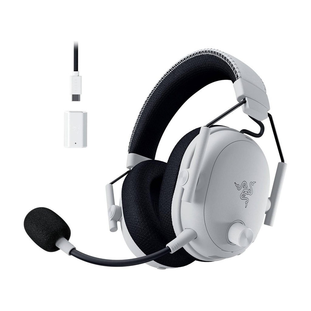 [NS031457] Razer BlackShark V3 Pro Gaming Headset, HyperSpeed Wireless Gen 2, Hybrid Active Noise Cancellation, Detachable Razer HyperClear Full Band 12mm Mic, PlayStation, White Edition | RZ04-05400600-R3G1