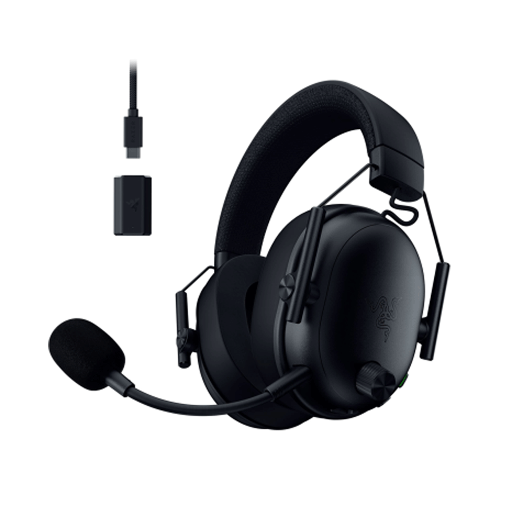 Razer BlackShark V3 Pro Wireless ANC Gaming Headset, Wireless / Bluetooth / USB Wired / 3.5 mm, Detachable Mic, Works with Mac/PC, PS5™, PS4, Switch, Smartphone, 70 hours Battery life, Black | RZ04-05400100-R3M1