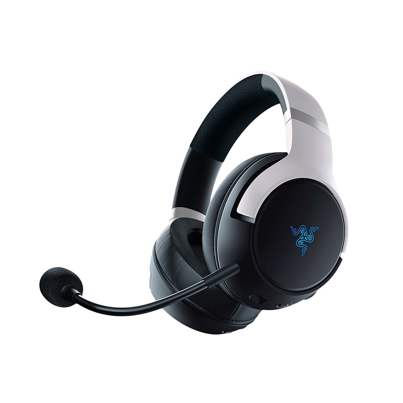 [NS004517] Razer Kaira Pro Dual Wireless Gaming Headset for PlayStation: HyperSense, Triforce 50mm Drivers, Detachable Mic, 2.4GHz and Bluetooth w/SmartSwitch, RGB Chroma, for PS5, PC, Mobile, PS4 - White & Black