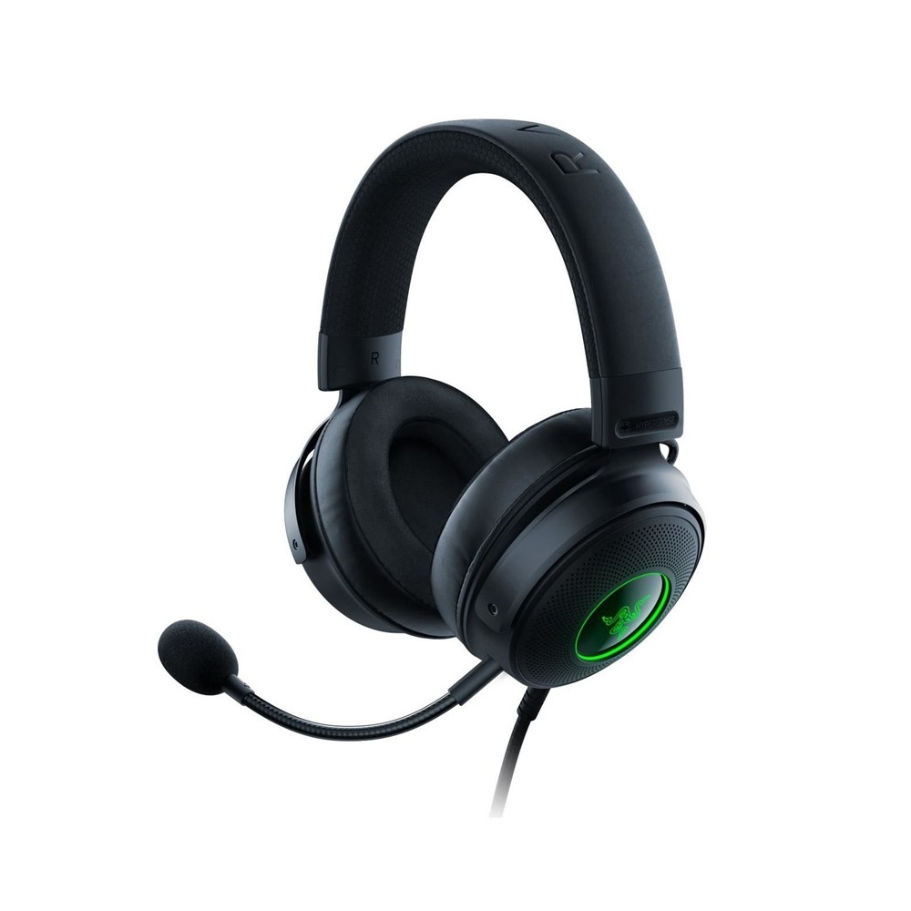 [NS004752] Razer Kraken V3 HyperSense Wired USB Gaming Headset: Haptic Technology, THX Spatial Audio, Detachable HyperClear Cardioid, Passive noise cancellation, For PC, PlayStation, Nintendo Switch - Black