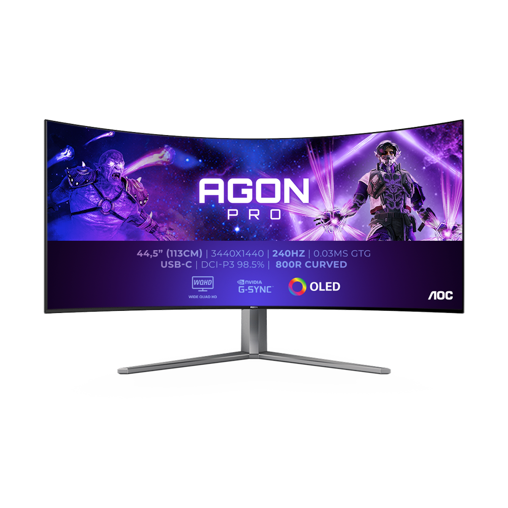 [NS028764] AOC AGON PRO AG456UCZD 45 Inch 240Hz OLED WQHD 0.03m Curved Gaming Monitor - Black
