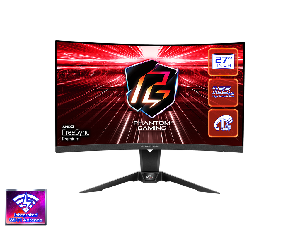 [NS027399] ASRock Phantom - PG27Q15R2A - 27 Inch - QHD - 165Hz - Curved Gaming Monitor