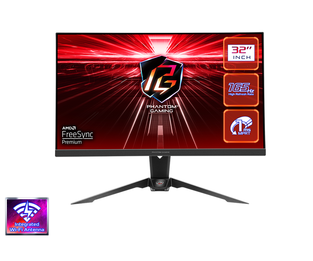 [NS027400] ASRock Phantom - PG32QF2B - 31.5 Inch - QHD - 165Hz - Flat VA Gaming Monitor