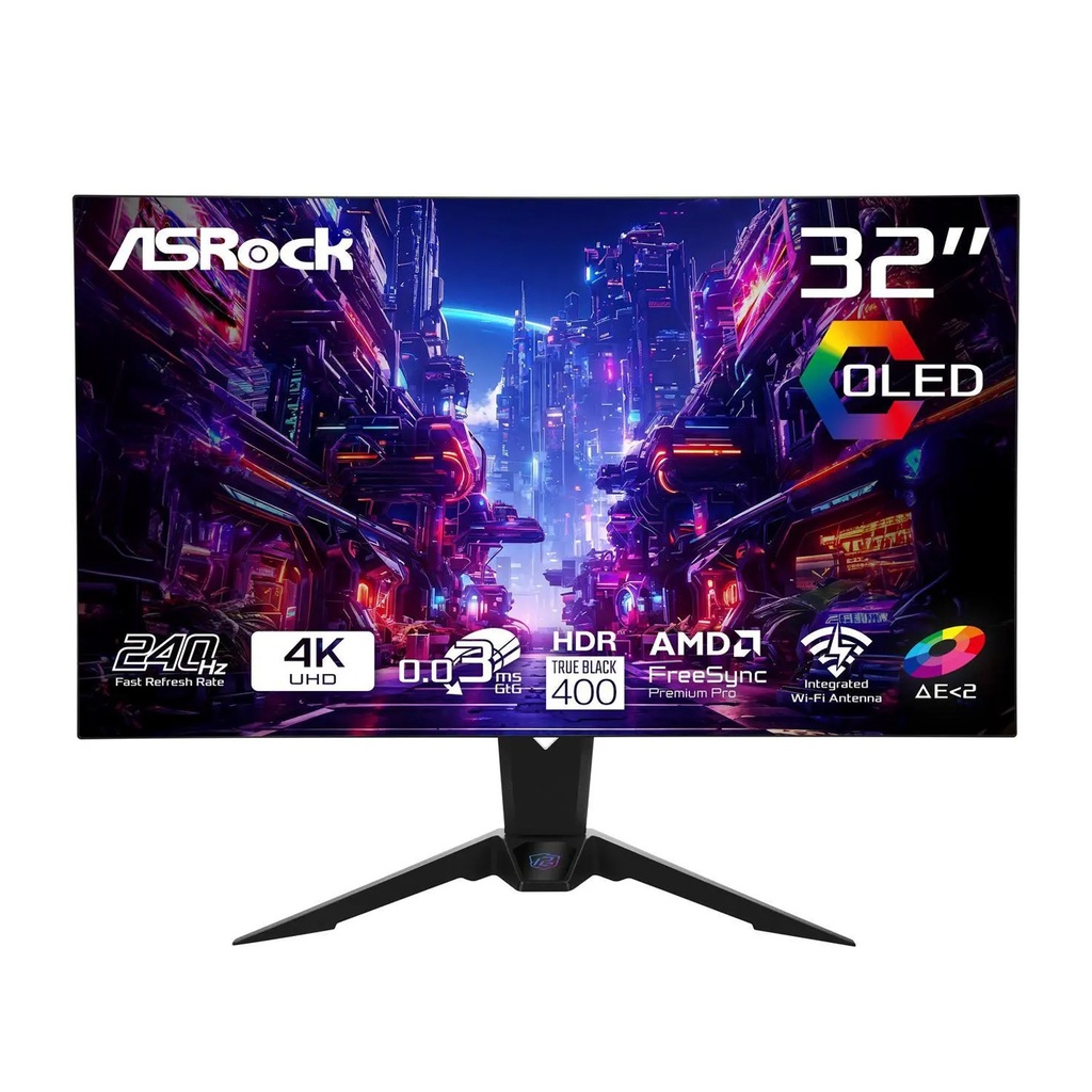[NS032080] ASRock Phantom Gaming Monitor 31.5" 240Hz 4K/UHD (3840x2160) Flat WOLED, 0.03ms HDMI 2.1, (PGO32UFS)