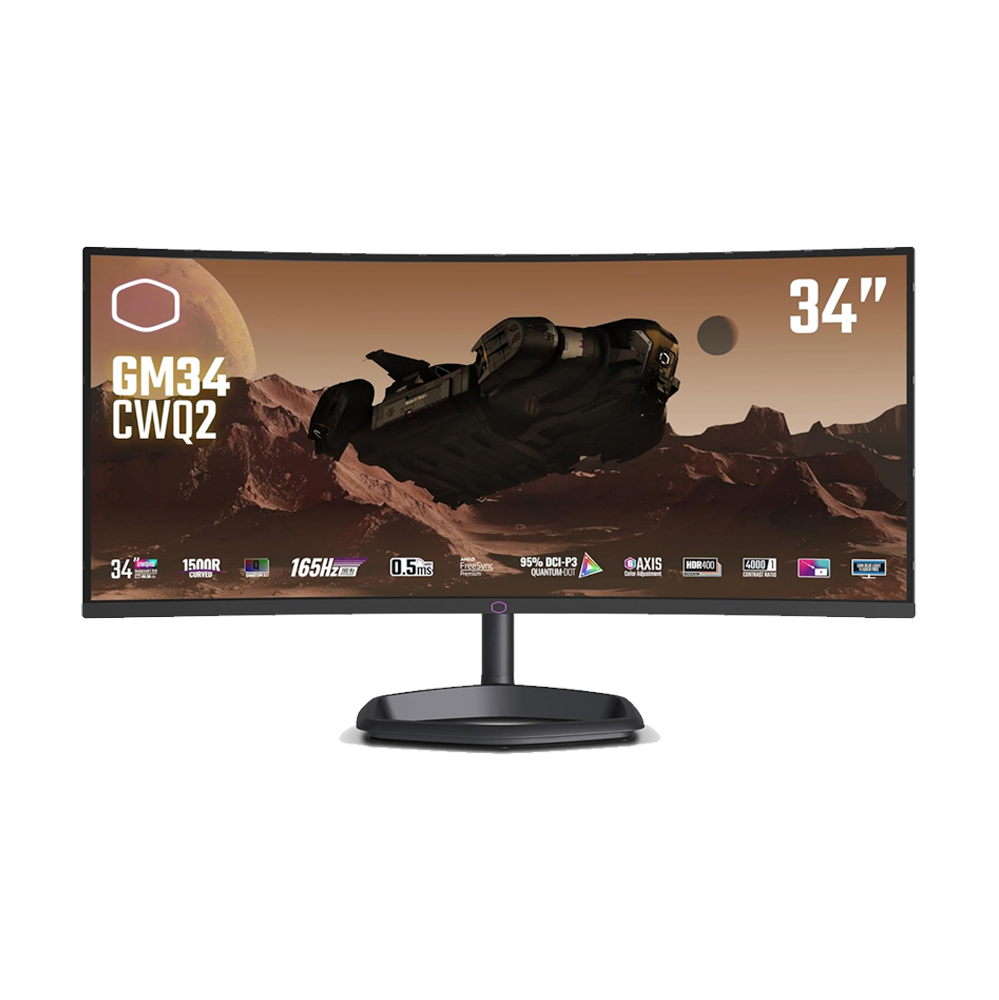 [NS029324] Cooler Master 34 Inch 165Hz UWQHD VA HDMI 2.0 0.5ms Curved Gaming Monitor - Black