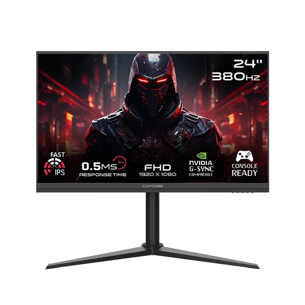 Gameon MidNight Pro Series 24" FHD IPS 380Hz 0.5ms HDR Ready, HDMI 2.1 Adjustable Stand, Gaming Monitor - Black