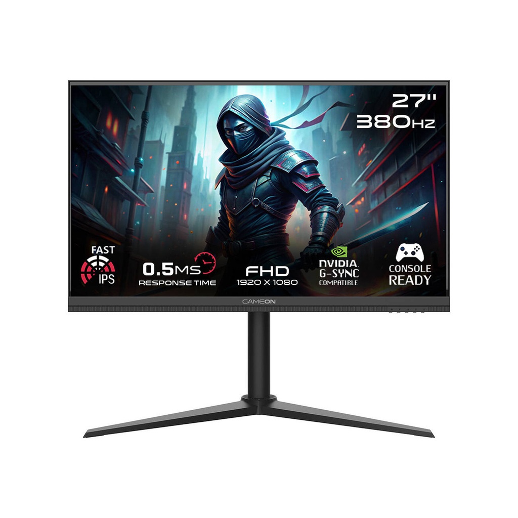 [NS027991] Gameon MidNight Pro Series 27" FHD (1920x1080) IPS 380Hz 0.5ms HDR Ready, HDMI 2.1 Adjustable Stand, Gaming Monitor - Black