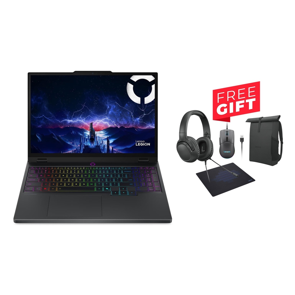[NS030099] Lenovo Legion 5 15IRX10 Gaming Laptop, i9-14900HX, 32GB D5 Ram, 1TB NVMe SSD, RTX 5070 8GB VGA, 15.1" OLED 165Hz Display, RGB Keyboard, Win 11 Pro (License), Eclipse Black + Free Lenovo AIO Kit Gaming Headset + Gaming Mouse + Backpack + MousePad