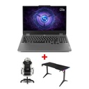 Lenovo LOQ 15IAX9 Gaming Laptop, Intel Core i5-12450HX, 12GB RAM, 512GB NVMe SSD, RTX 2050 4GB GPU, 15.6" FHD 144Hz IPS Display, White Backlit Keyboard, Windows 11 Pro, Luna Grey + Royal C23 Gaming Chair & Royal RGB Lighting Gaming Desk