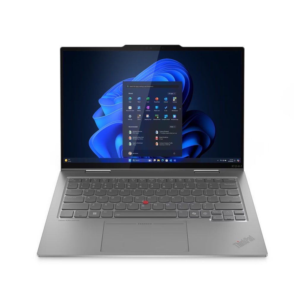Lenovo ThinkPad X1 2-in-1 Gen 10 Aura Edition Touch Screen Laptop, Intel Core Ultra 7 255U Processor, 32GB RAM, 1TB NVMe SSD, Integrated Intel® Graphics, 14" WUXGA IPS Multi-touch Display, Backlit Keyboard, Windows 11 Pro License - Grey