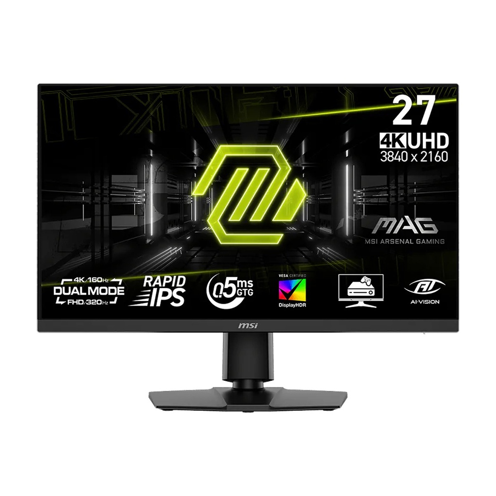 [NS032505] MSI MAG 272URDF E16 Dual Mode 4K UHD 160Hz/FHD 320Hz 0.5ms Rapid IPS Display HDR400 With AMD FreeSync™ Premium Gaming Monitor